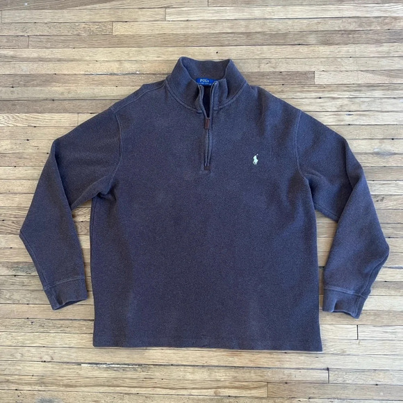 Vintage Polo Ralph Lauren 1/4 Zip Up Sweater Brown | Large - Picture 1 of 5